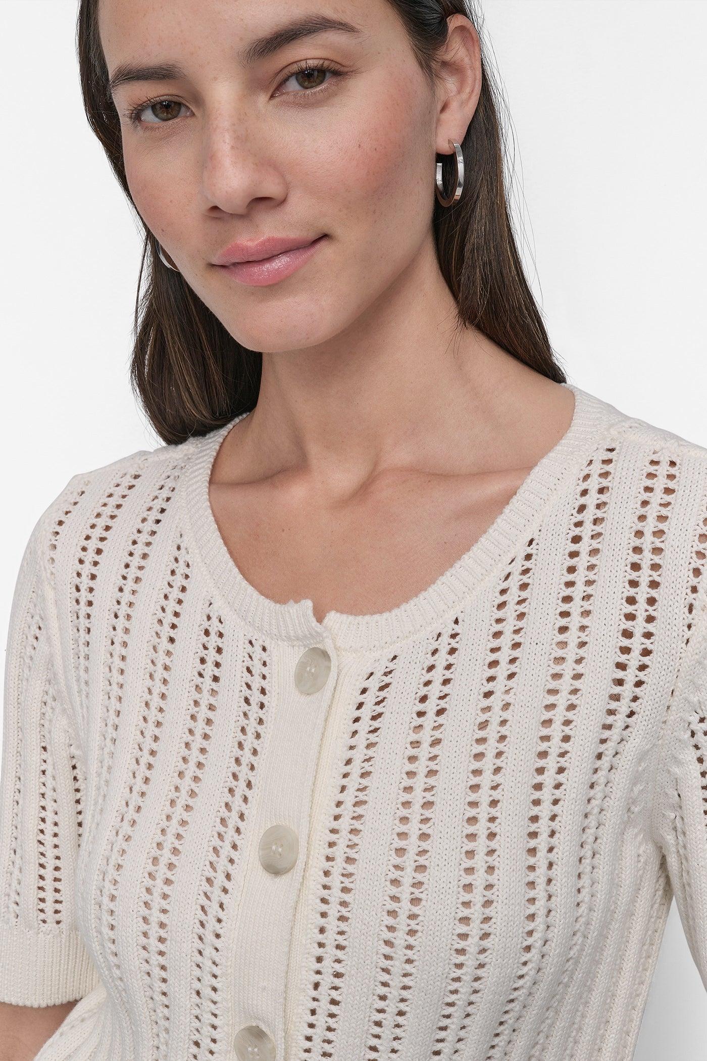CABLE POINTELLE KNIT CARDIGAN Product Image