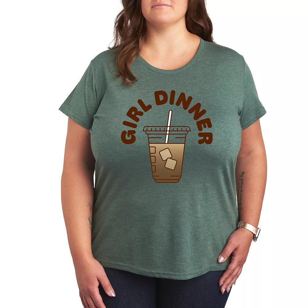 Plus Floral Bundles Graphic Tee, Womens Grey Green Product Image