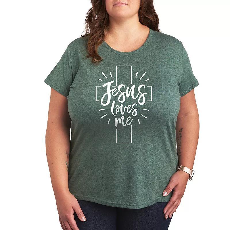 Plus Paintbrush Stroke Daisy Graphic Tee, Womens Heather Grey Product Image