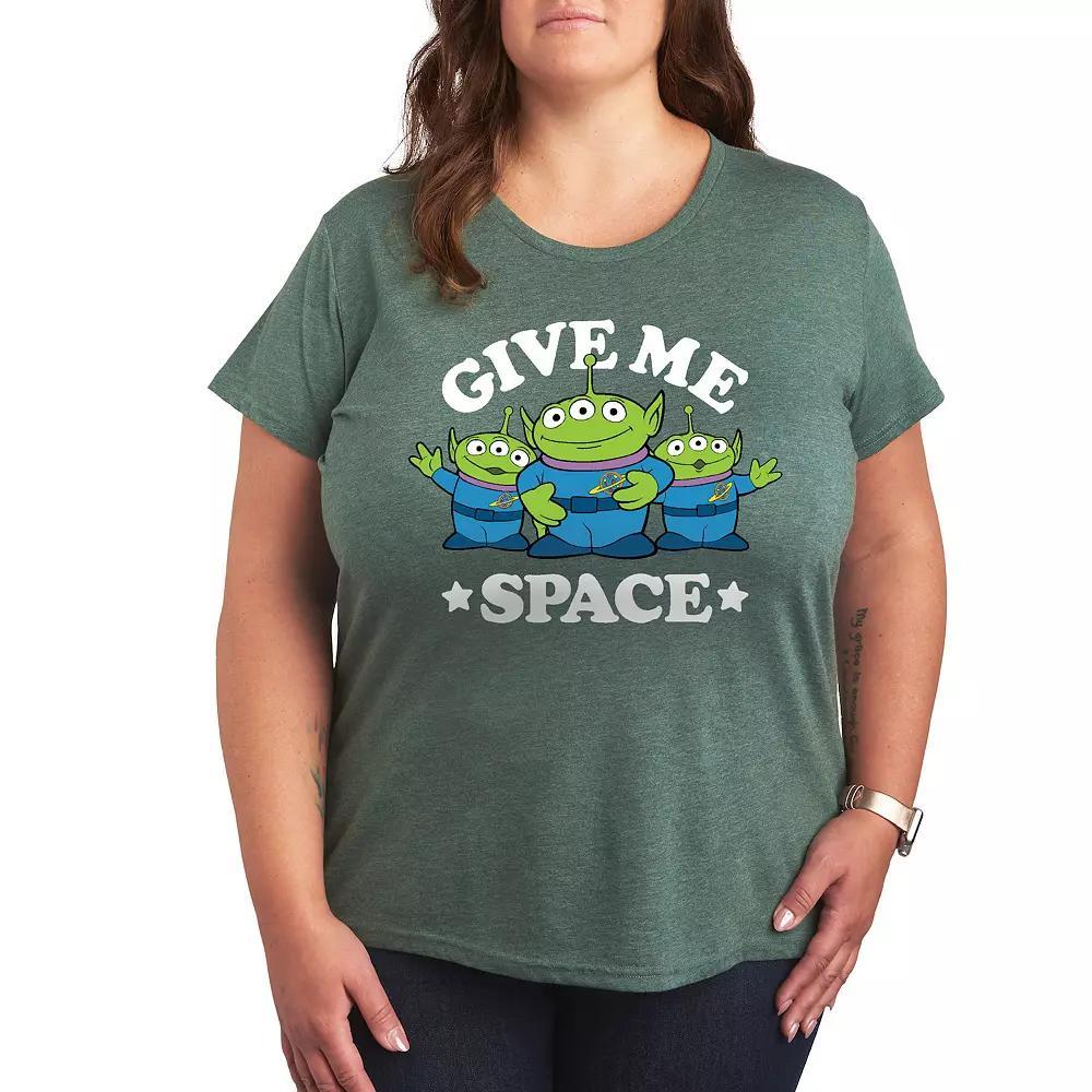 Disney / Pixars Toy Story Plus Give Me Space Graphic Tee, Womens Grey Green Product Image