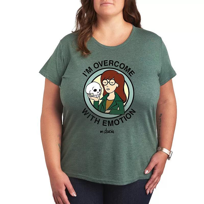 Plus Daria Im Overcome With Emotion Graphic Tee, Womens Grey Gray Product Image