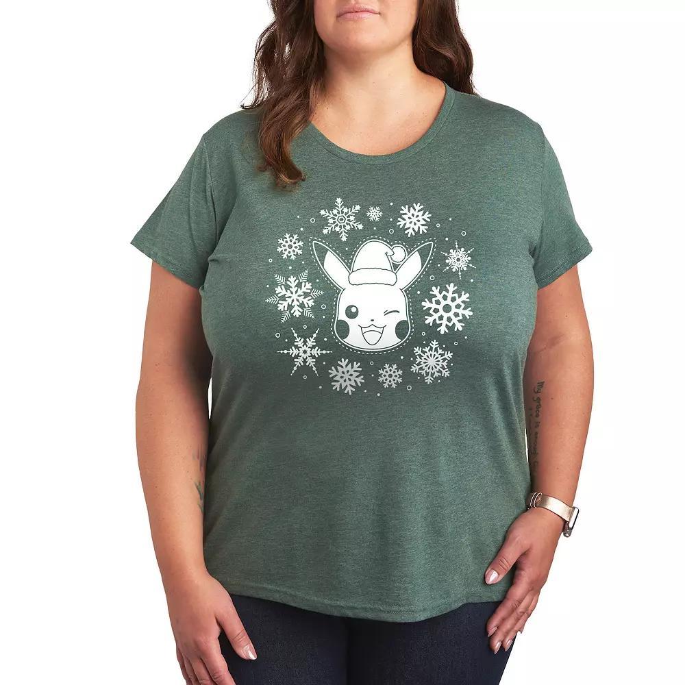 Plus Paintbrush Stroke Daisy Graphic Tee, Womens Heather Grey Product Image