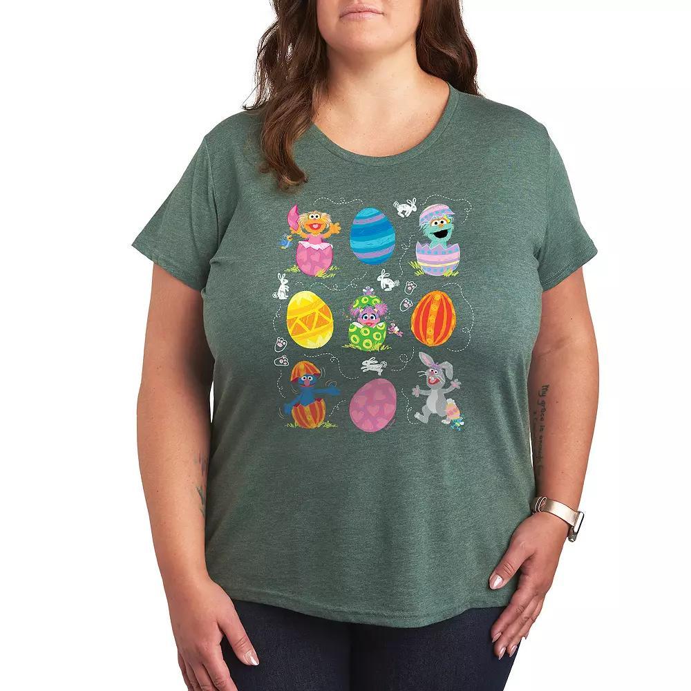 Plus Sunflower Ladybug Graphic Tee, Womens Grey Green Product Image