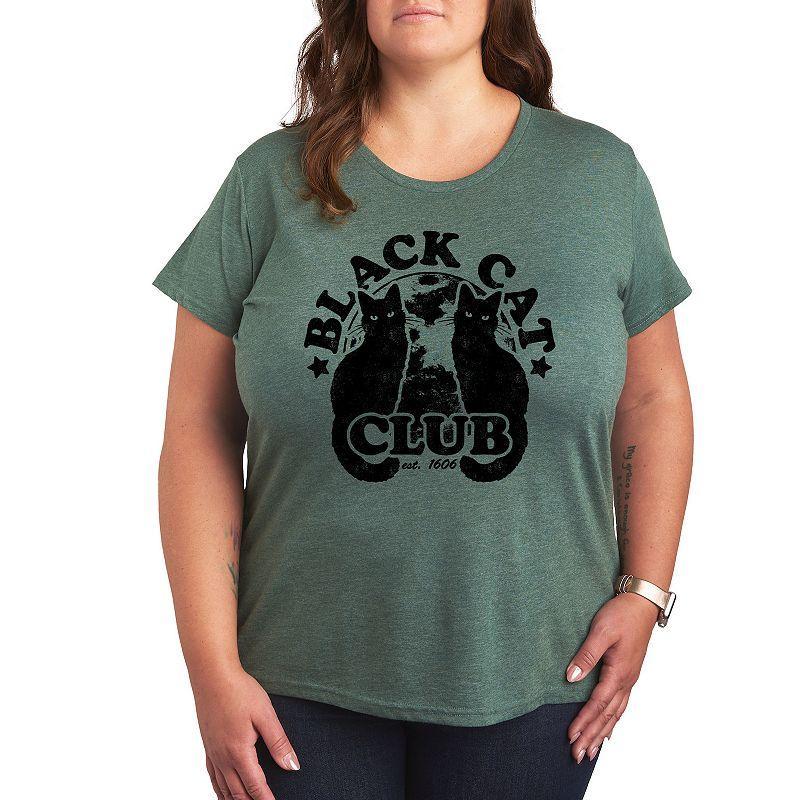 Womens Black Cat Club Halloween Tee, Girls Product Image