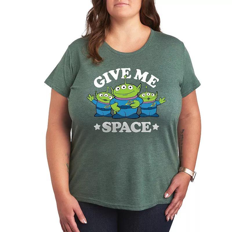 Disney / Pixars Toy Story Plus Give Me Space Graphic Tee, Womens Grey Green Product Image