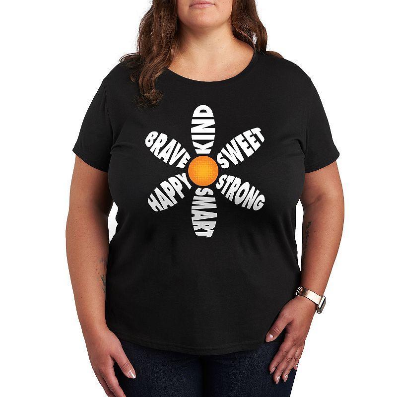Plus Encouraging Words Daisy Graphic Tee, Womens Product Image