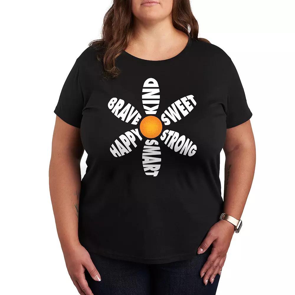 Plus Encouraging Words Daisy Graphic Tee, Womens Product Image