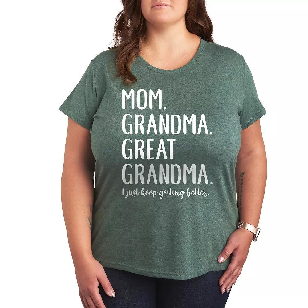 Plus Mom Grandma Great Grandma Graphic Tee, Womens Heather Grey Product Image