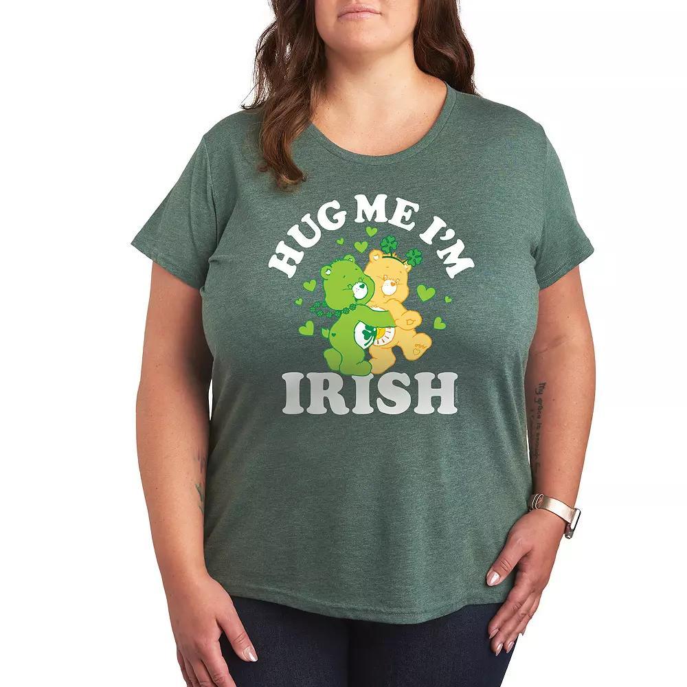 Plus Care Bears Hug Me Im Irish Graphic Tee, Womens Grey Green Product Image