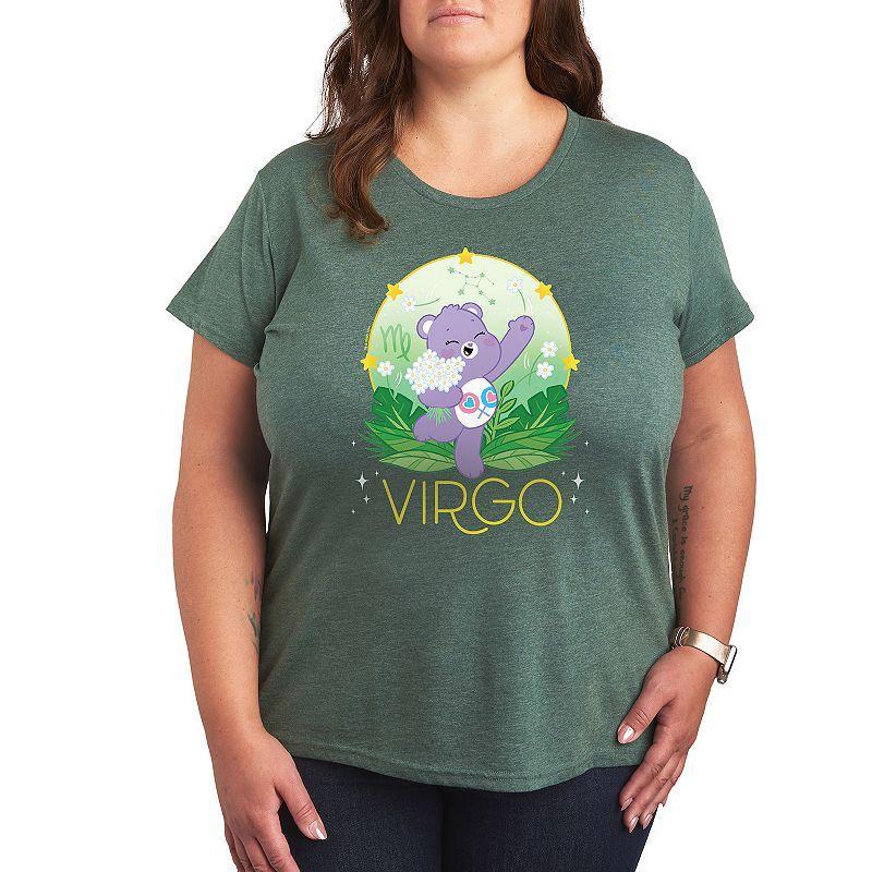 Plus Care Bears Virgo Graphic Tee, Womens Grey Juniper Product Image
