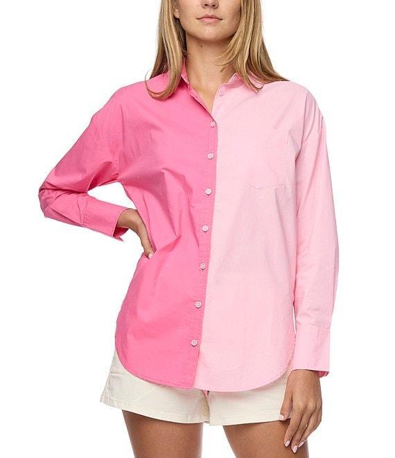 Flag and Anthem Savona Long Sleeve Color Block Oversized Woven Shirt Product Image