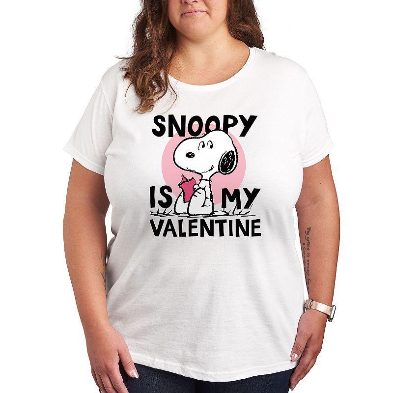 Plus Size Peanuts Snoopy Is My Valentine Graphic Tee, Womens Product Image