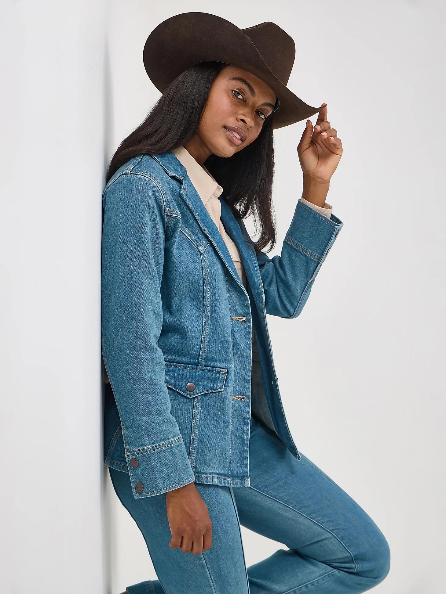 Women's Wrangler Denim Blazer | Women's JACKETS & OUTERWEAR | Wrangler® Product Image