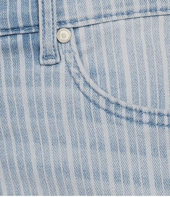 Code Bleu Soho Stretch Denim Stripe Print Mid Rise Capri Jeans Product Image