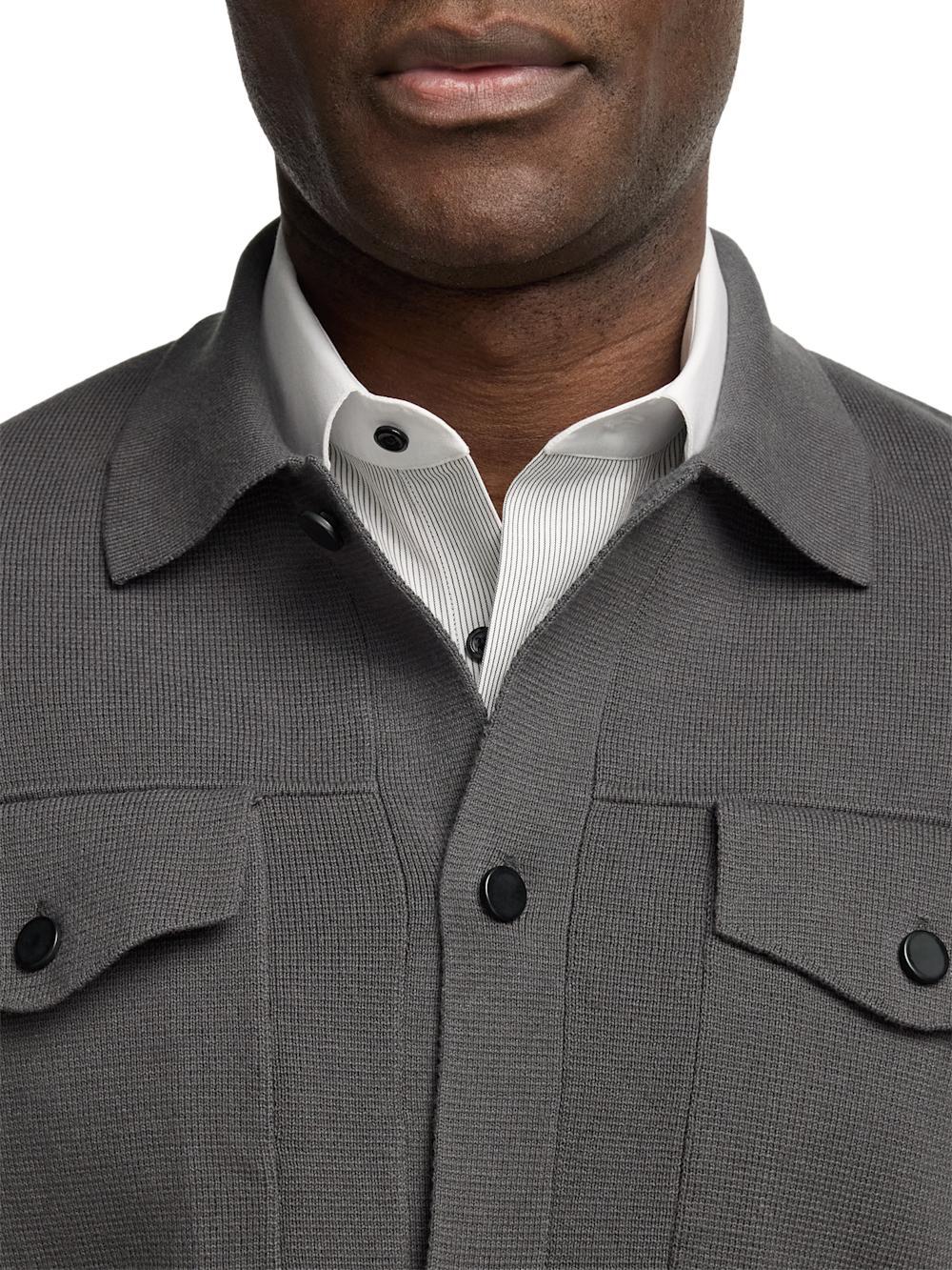 Cotton Shirt Jacket - Dark Grey Product Image