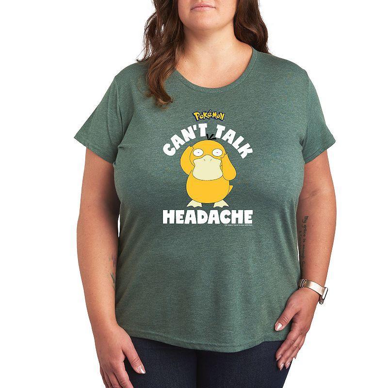 Womens Pokemon Psyduck Headache Tee Grey Wine Product Image