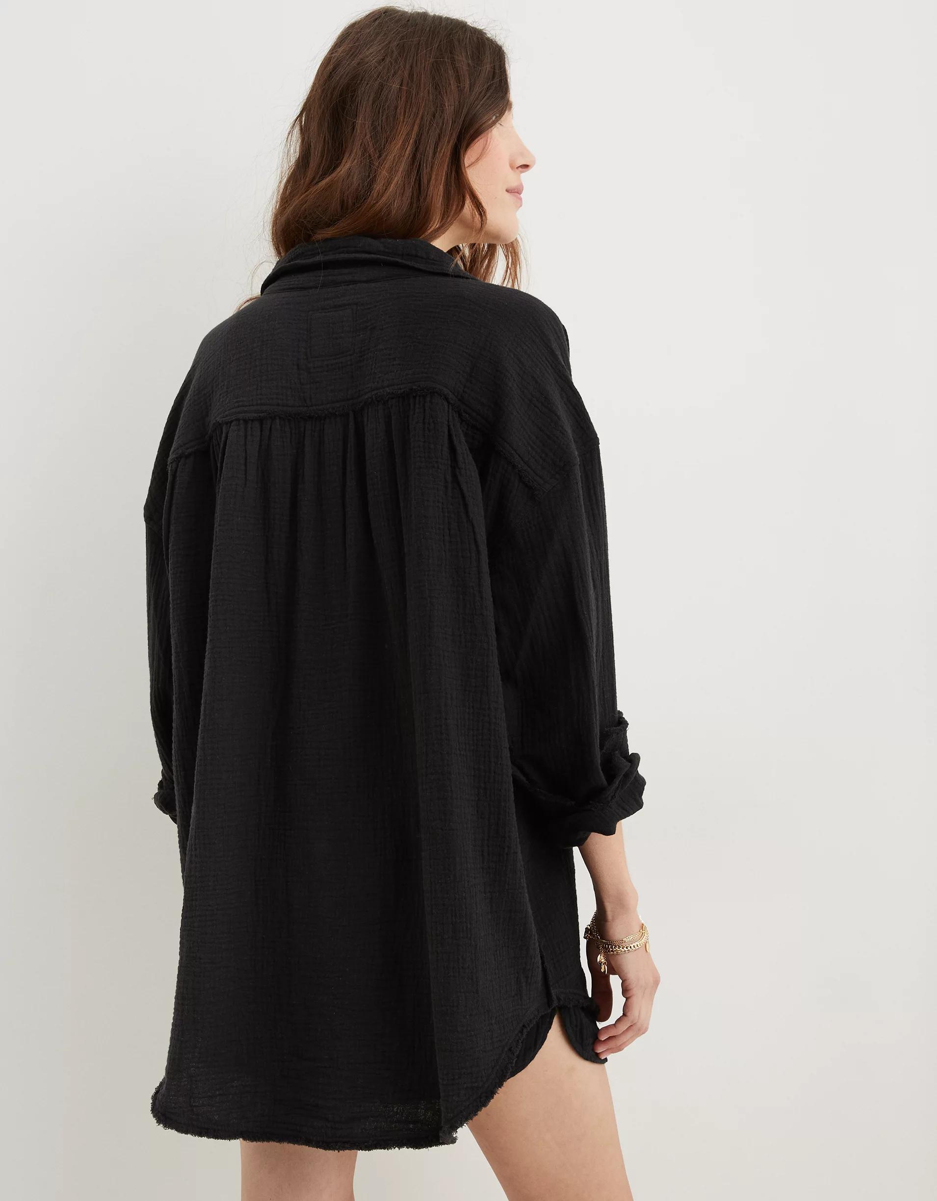 Aerie Gauzy Cover Up Shirt Product Image