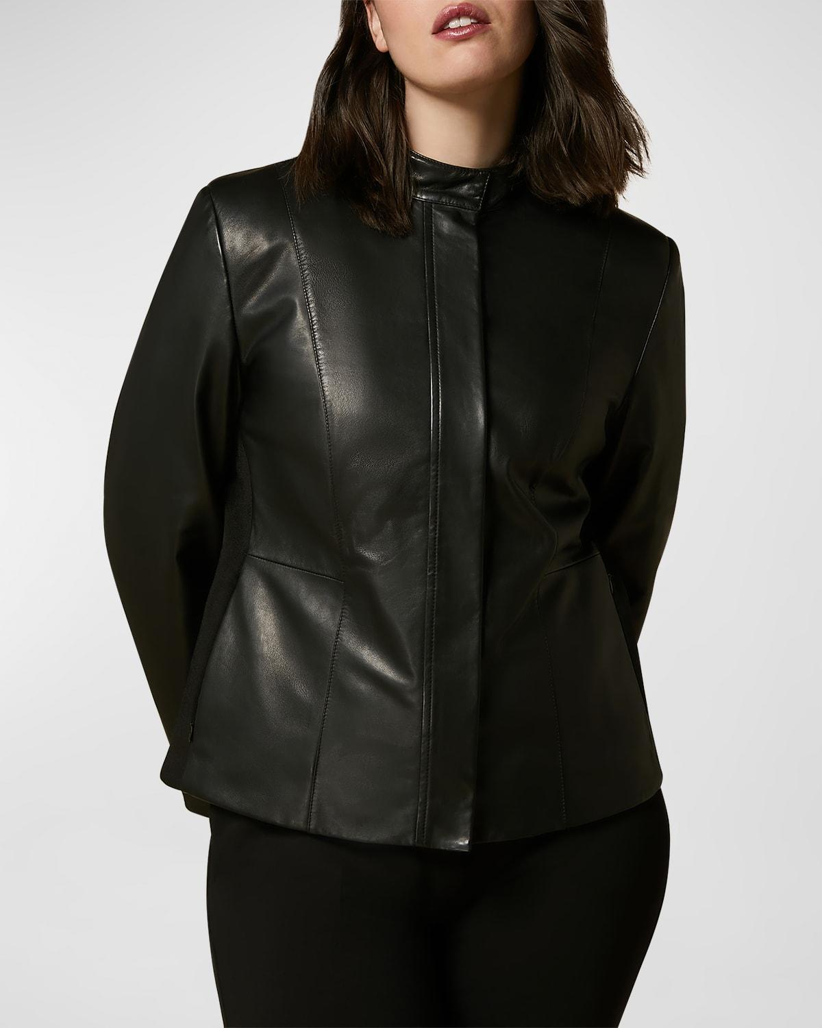 Womens Plus Rivetto Mix Media Jacket Product Image