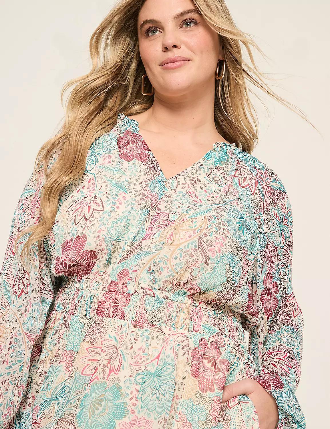 Ruffle-Detail Fit & Flare Midi Dress Product Image