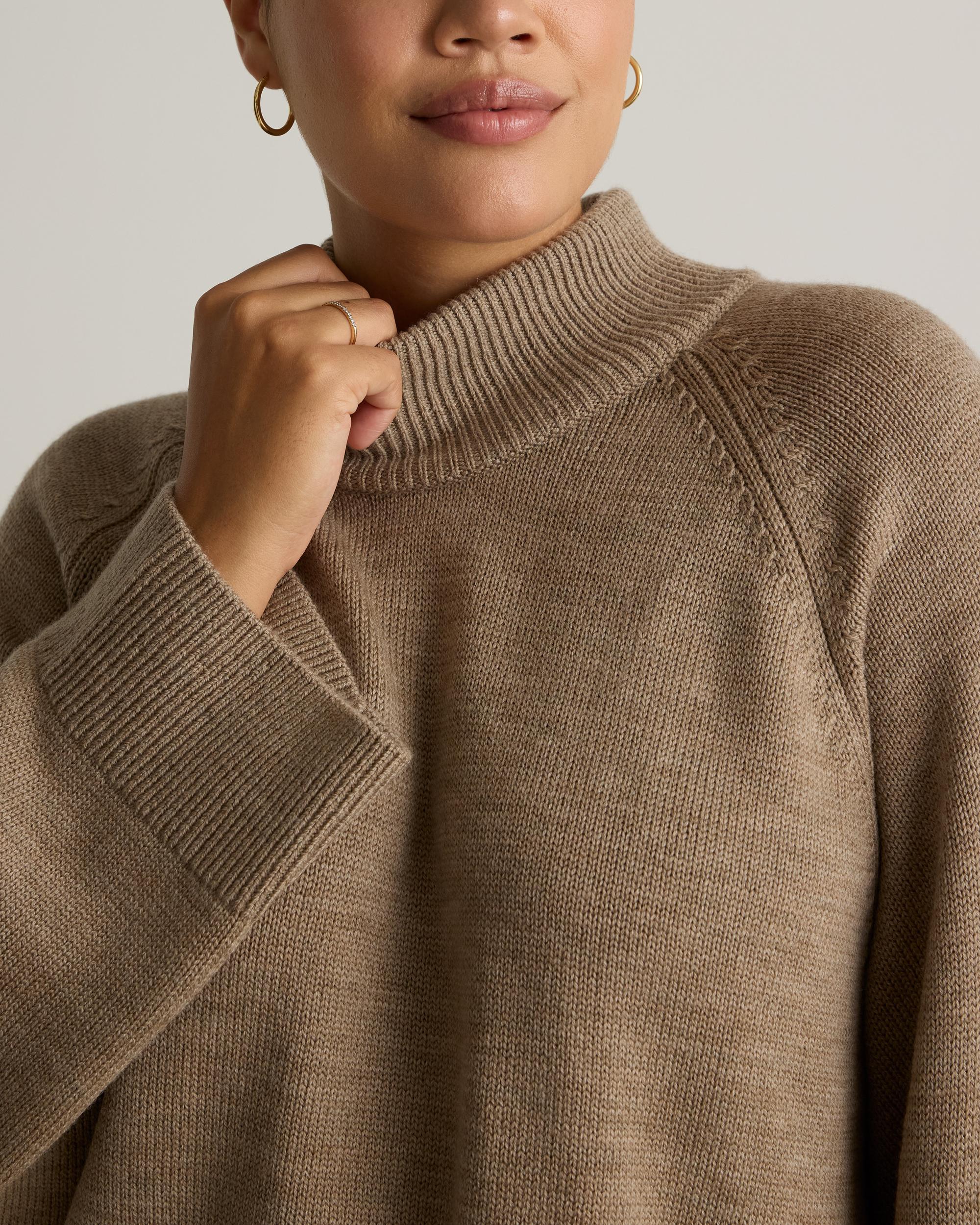 Quince | Women's Australian Merino Wool Cropped Mock Neck Sweater Size XL Product Image