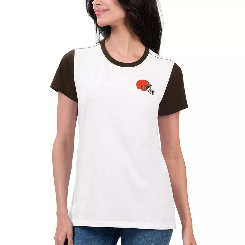 Women's G-III 4Her by Carl Banks White/Green Green Bay Packers Fashion Illustration T-Shirt, Size: Small Product Image