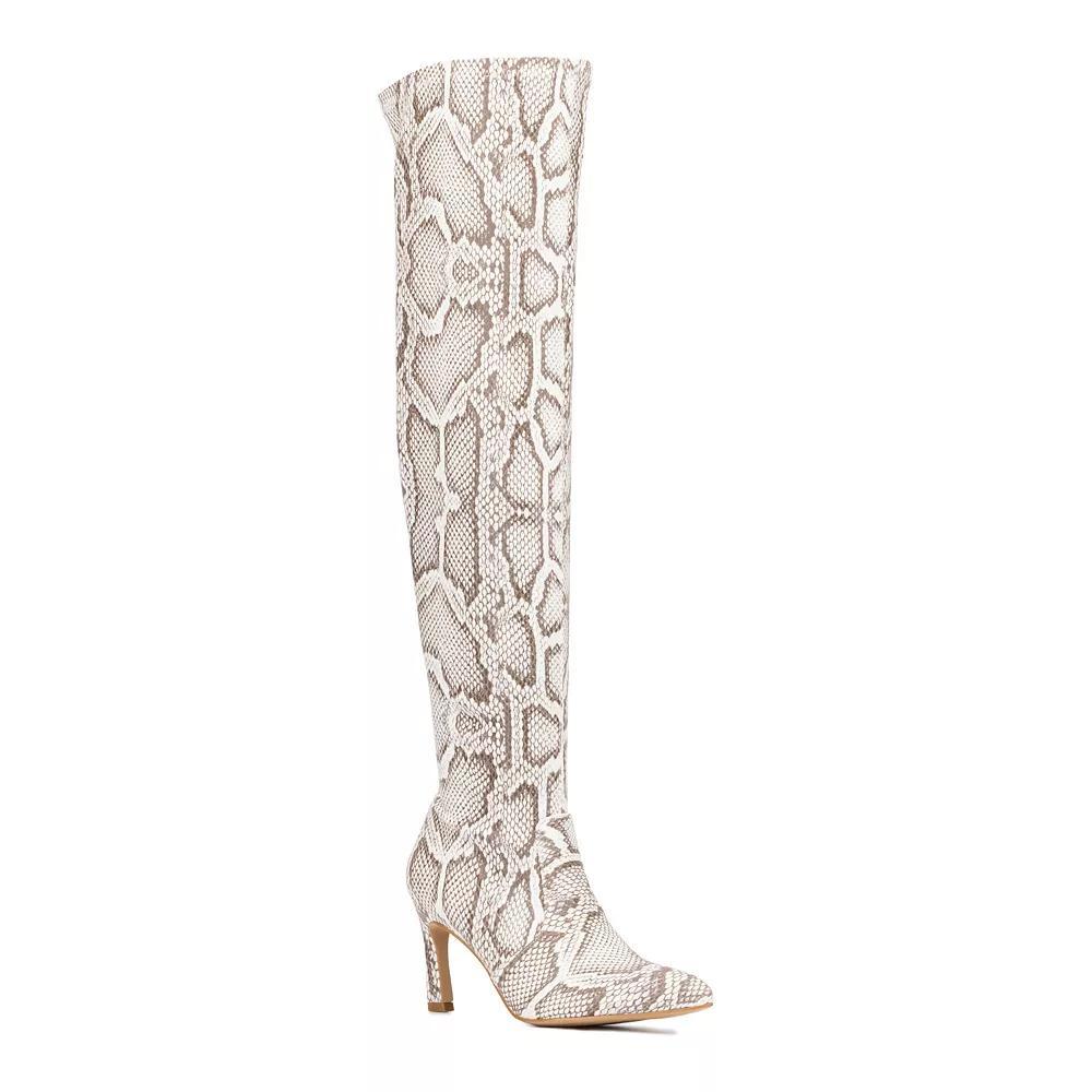 New York & Company Xena Womens Over-The-Knee Boots Ivory Product Image