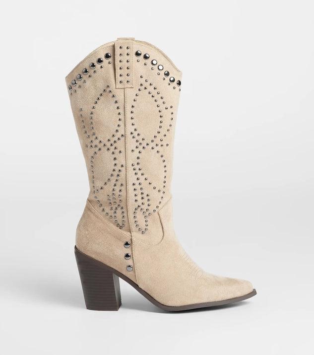 Moving Along Studded Cowboy Boots Product Image