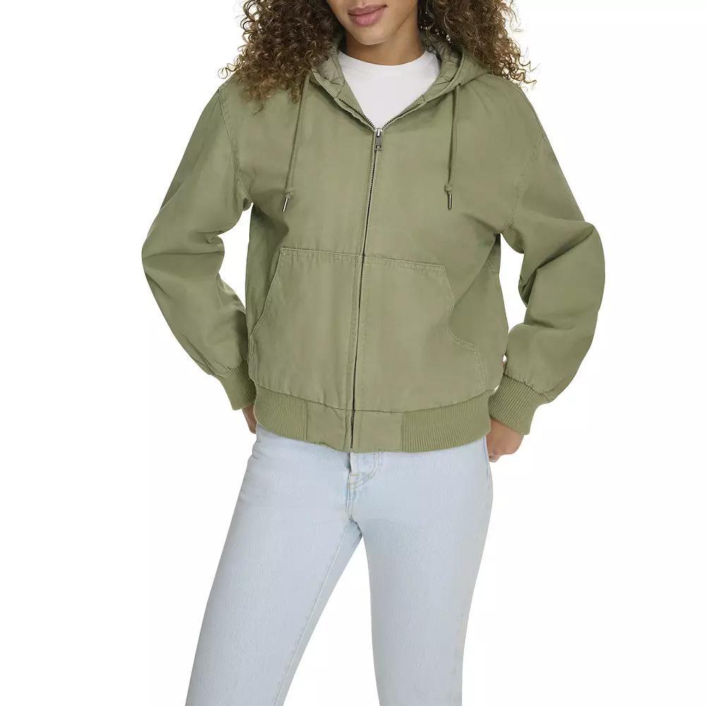 Women's Levi's® Quilted Lining Hoodie Bomber Jacket in Regular & Plus Size, Size: XL, Green Product Image