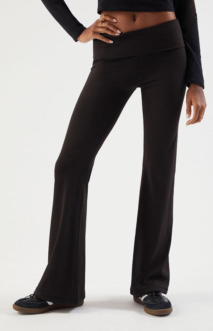 PAC 1980 Women's PAC WHISPER Active Fold-Over Waistband Flare Yoga Pants - Product Image