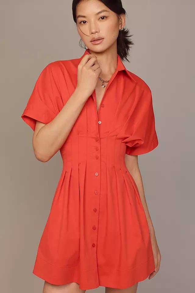 The Tobie Button-Front Pleated Shirt Dress by Exquise: Mini Edition Product Image