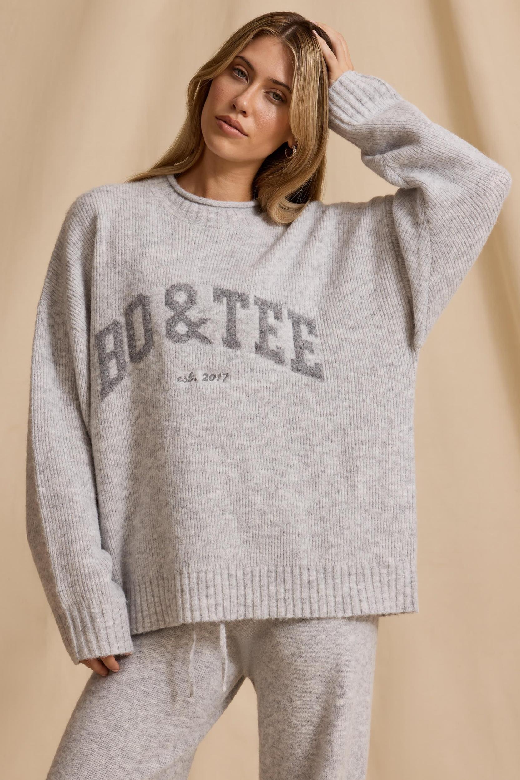 Oversized Knit Jumper in Ice Marl Product Image