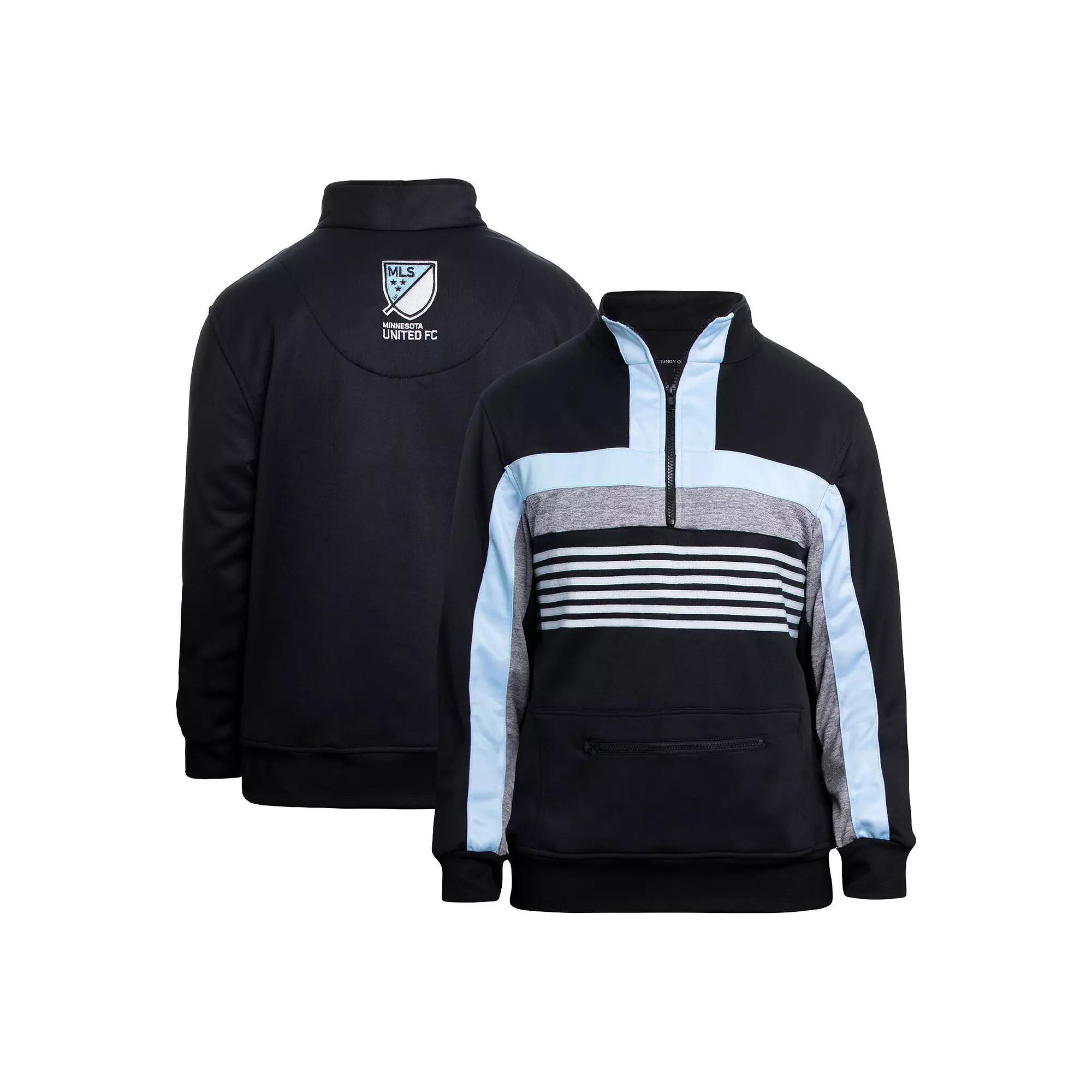 Men's Grungy Gentleman Black Minnesota United FC Tracksuit Tri-Blend Quarter-Zip Sweatshirt, Size: Large, Mfc Black Product Image