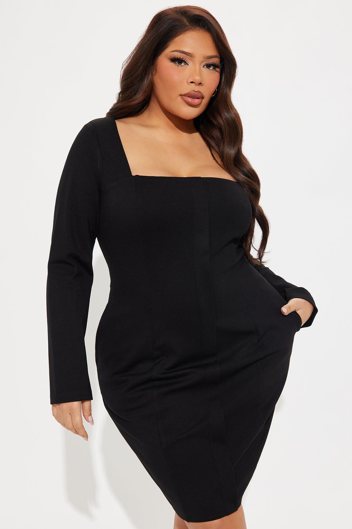 The Martha Ponte Midi Dress - Black Product Image