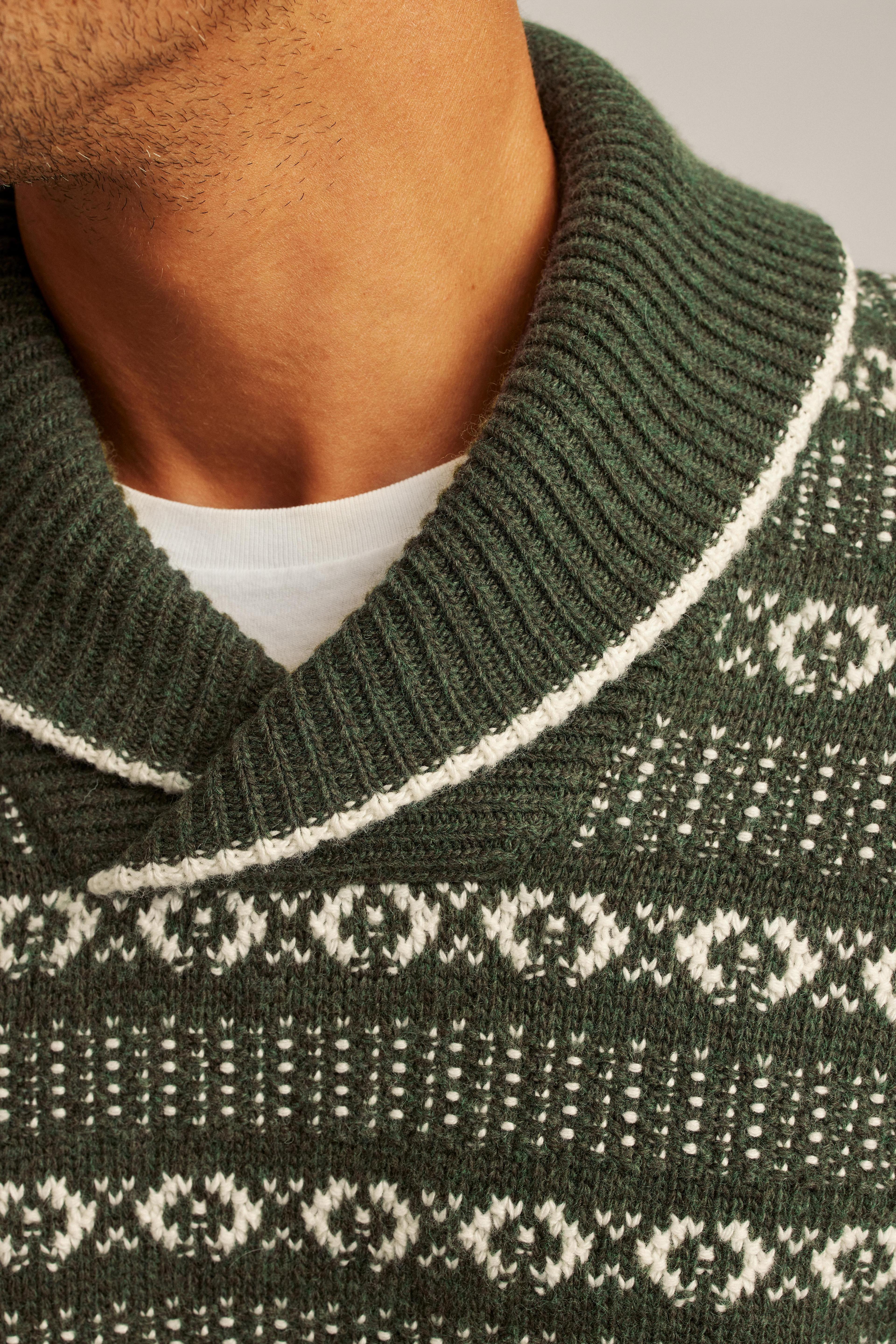 Fair Isle Shawl Pullover Product Image