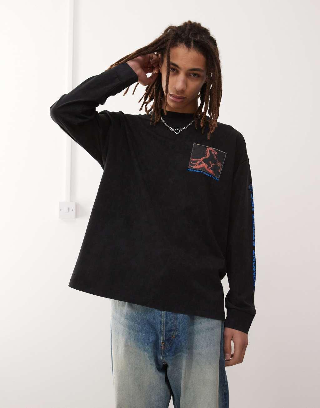 COLLUSION long sleeve t-shirt with retro photo graphics Product Image