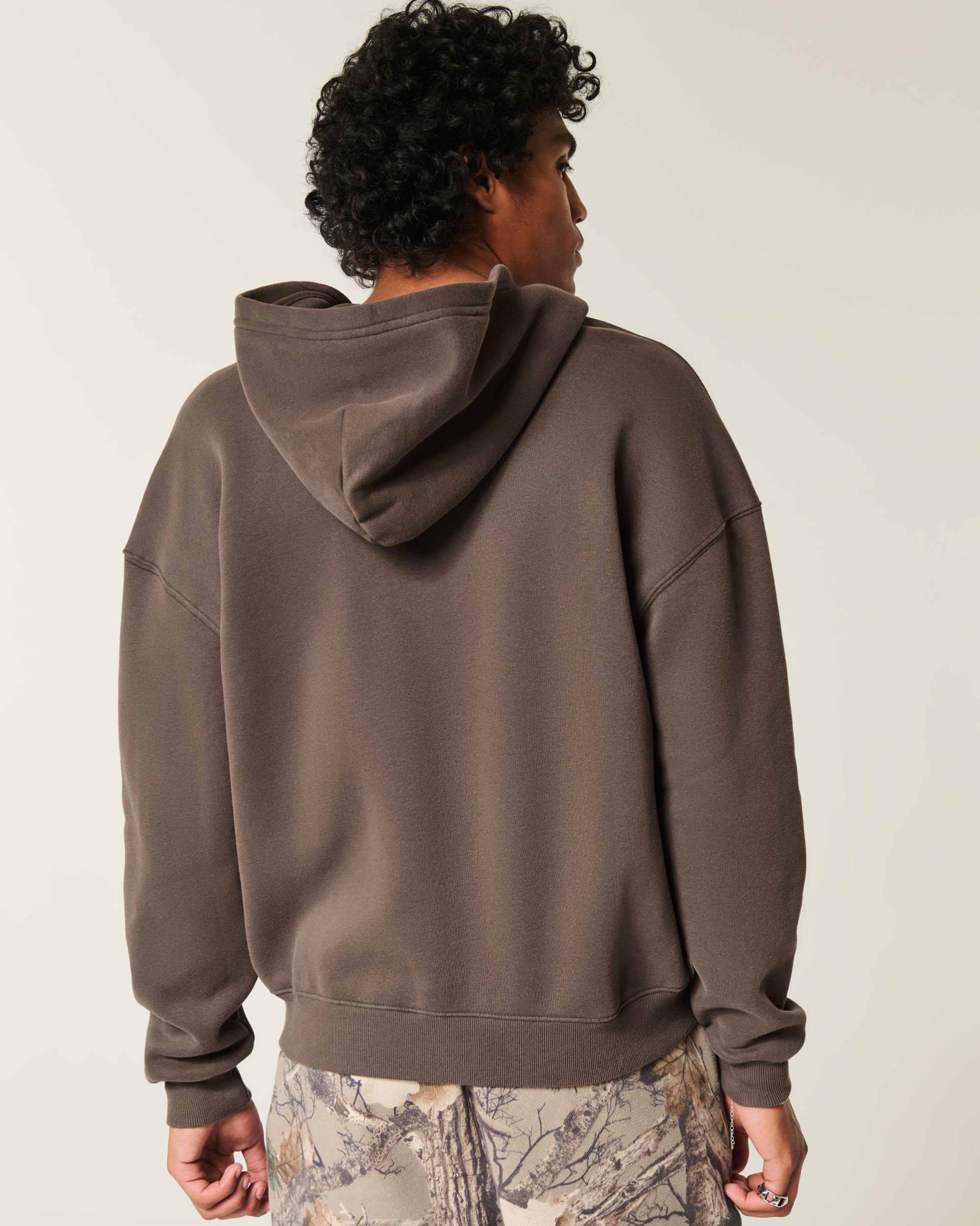 Boxy Flame Graphic Zip-Up Hoodie Product Image