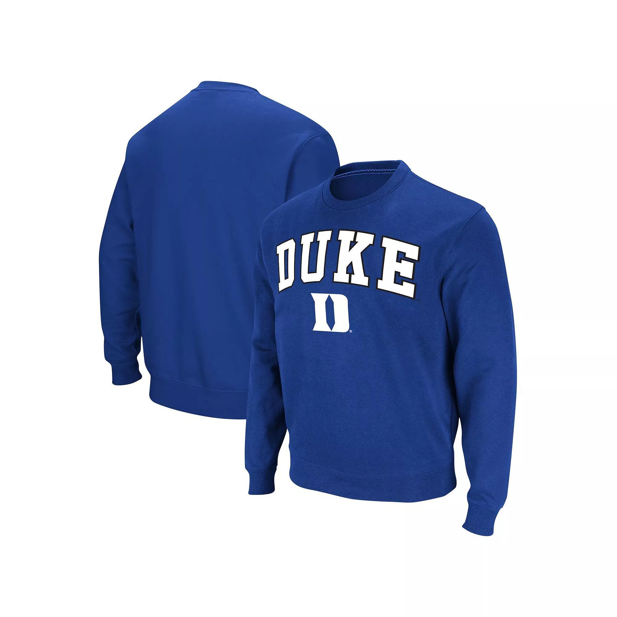 Men's Colosseum Royal Duke Blue Devils Arch & Logo Pullover Sweatshirt, Size: 2XL Product Image