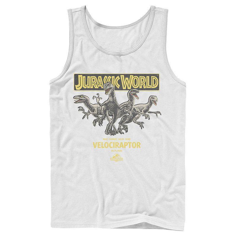 Men's Jurassic World Blue, Charlie, Delta & Echo Pack Tank Top, Size: Large, Black Product Image