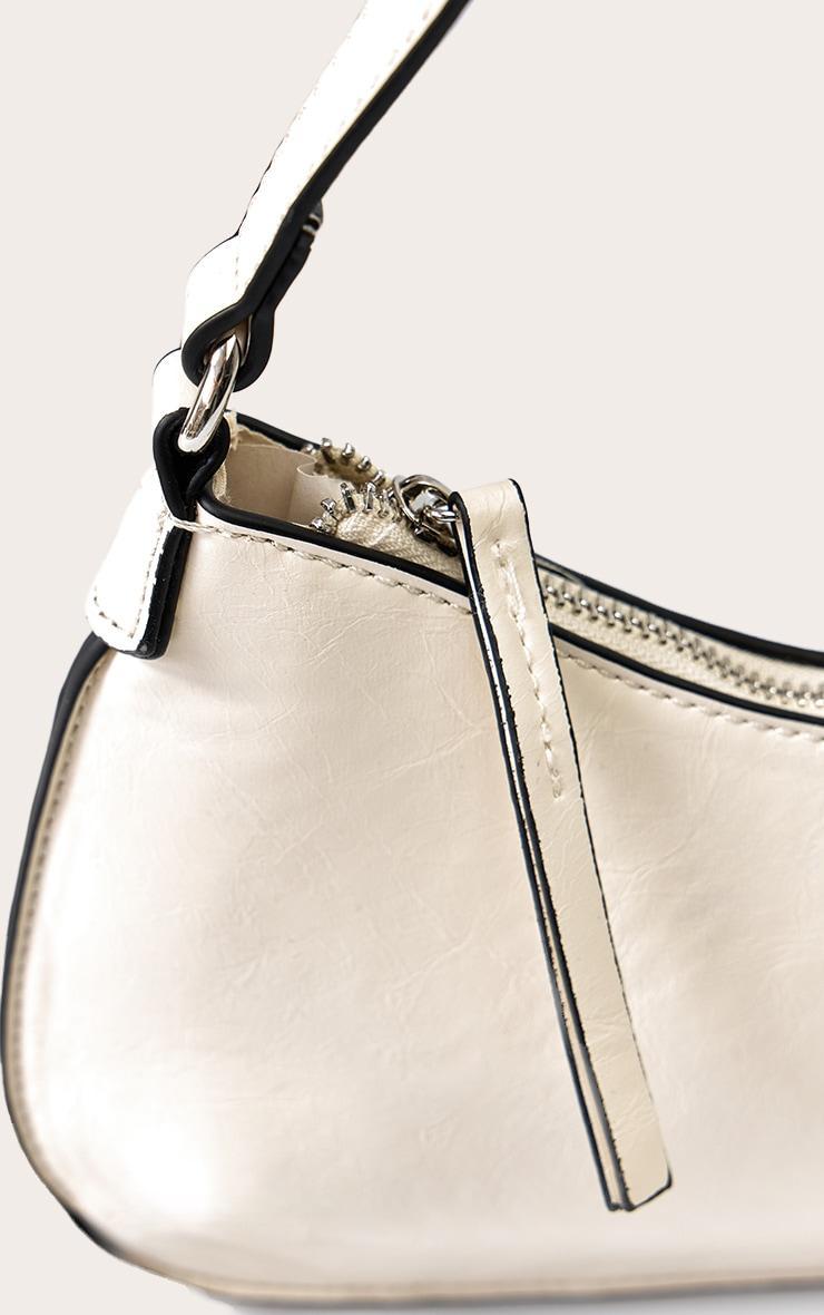 Cream Pu Baguette Shoulder Bag Product Image