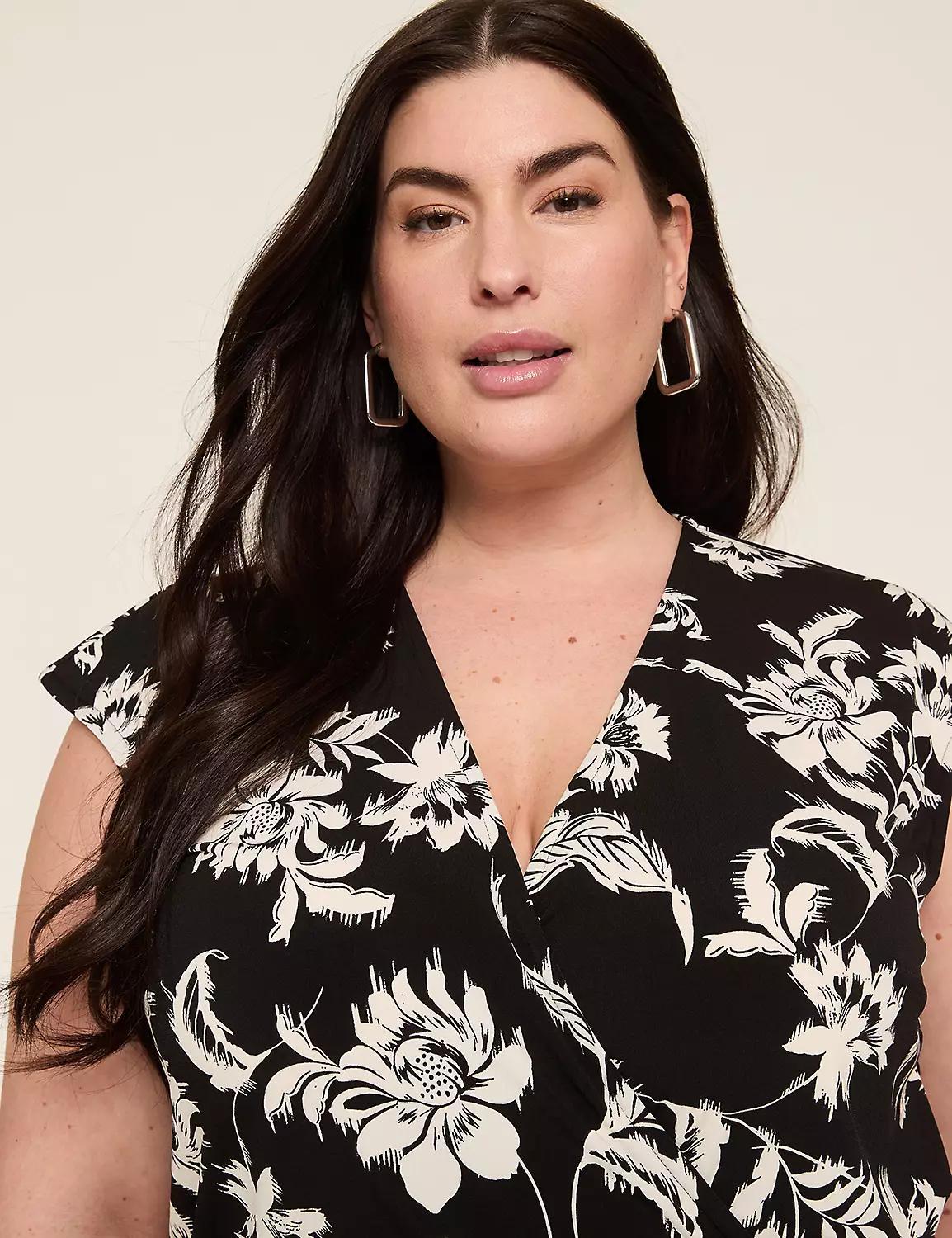 Cap-Sleeve Jersey Wrap Dress Product Image