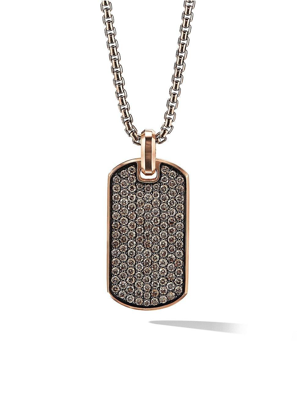 Mens Chevron Pav Tag In 18K Rose Gold Product Image