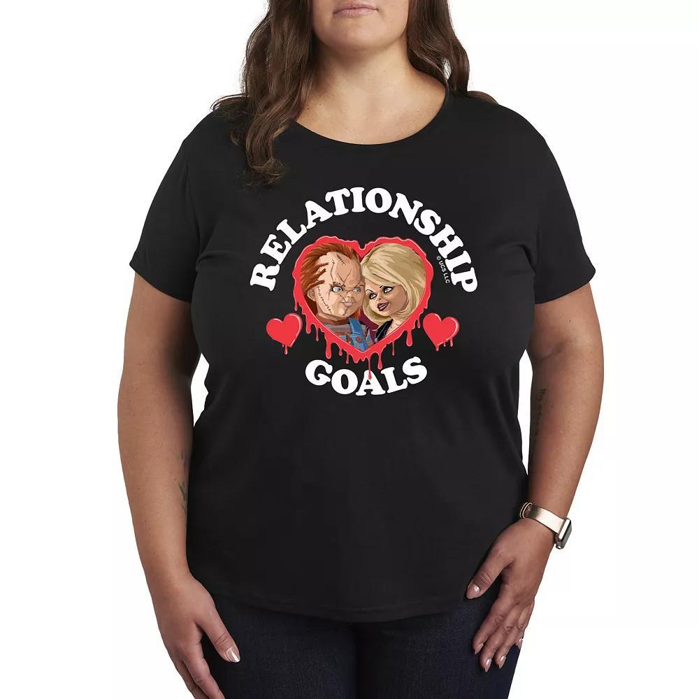 Plus Size Chucky Relationship Goals Graphic Tee, Women's, Size: 4XL, Black Product Image