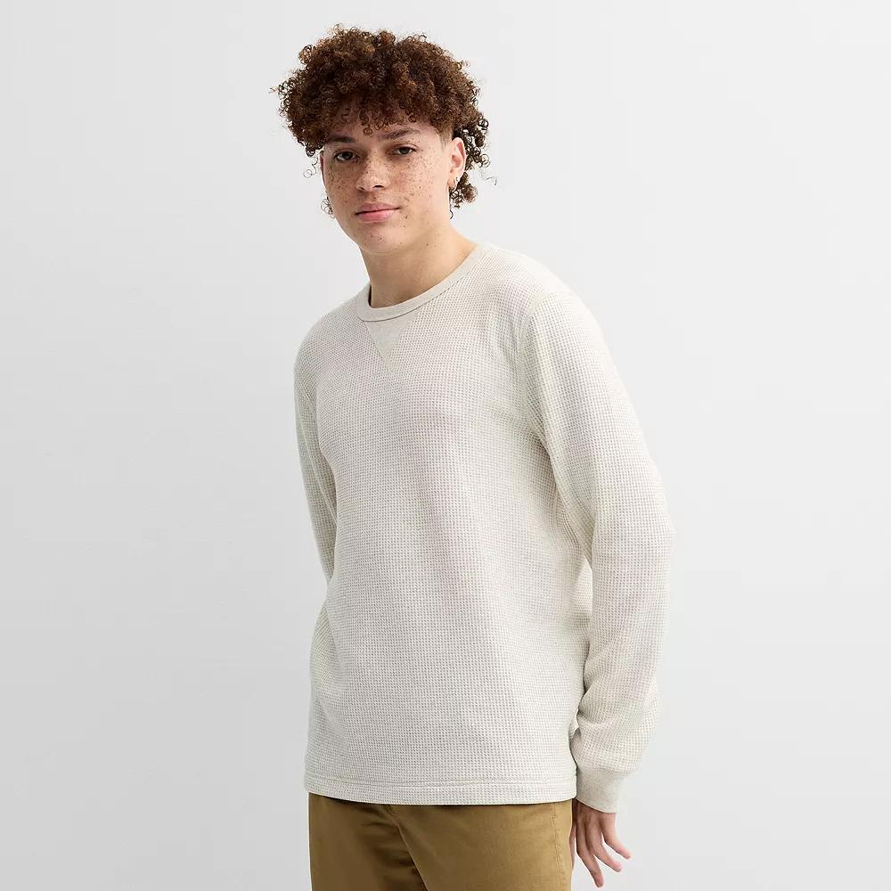 Men's Sonoma Goods For Life® The Essential Waffle Thermal Tee, Size: Small, Grey Grey Product Image