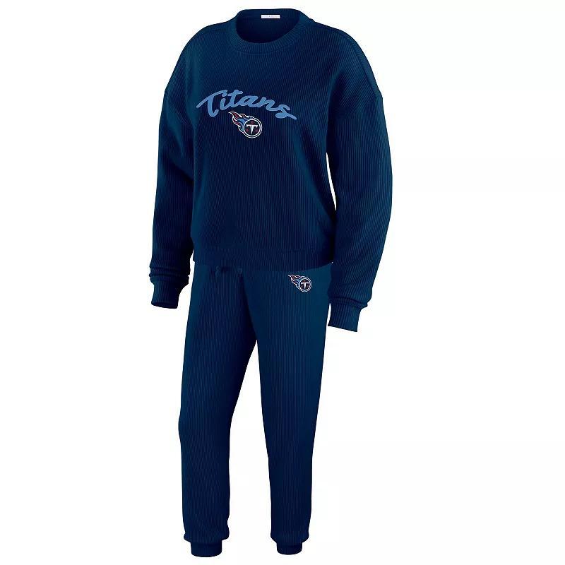 Women's WEAR by Erin Andrews  Cream Atlanta Falcons Knitted Tri-Blend Long Sleeve T-Shirt & Pants Lounge Set, Size: XS, Red Product Image