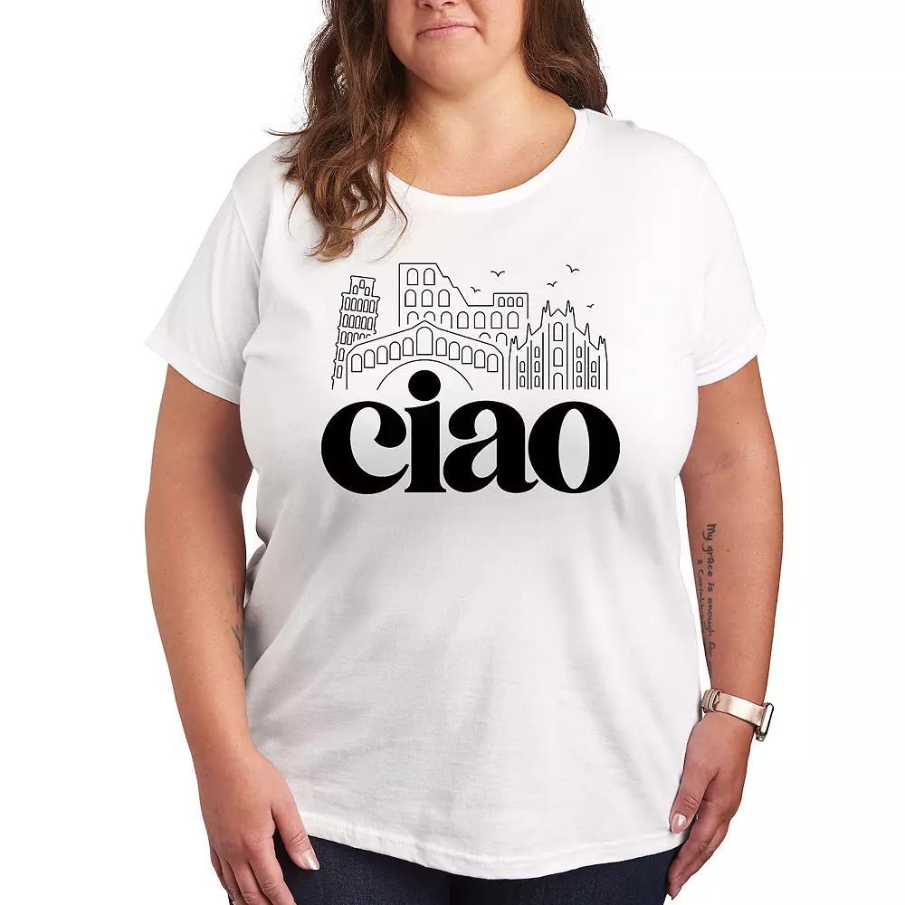 Plus Size Ciao Italy Landmarks Graphic Tee, Womens Product Image