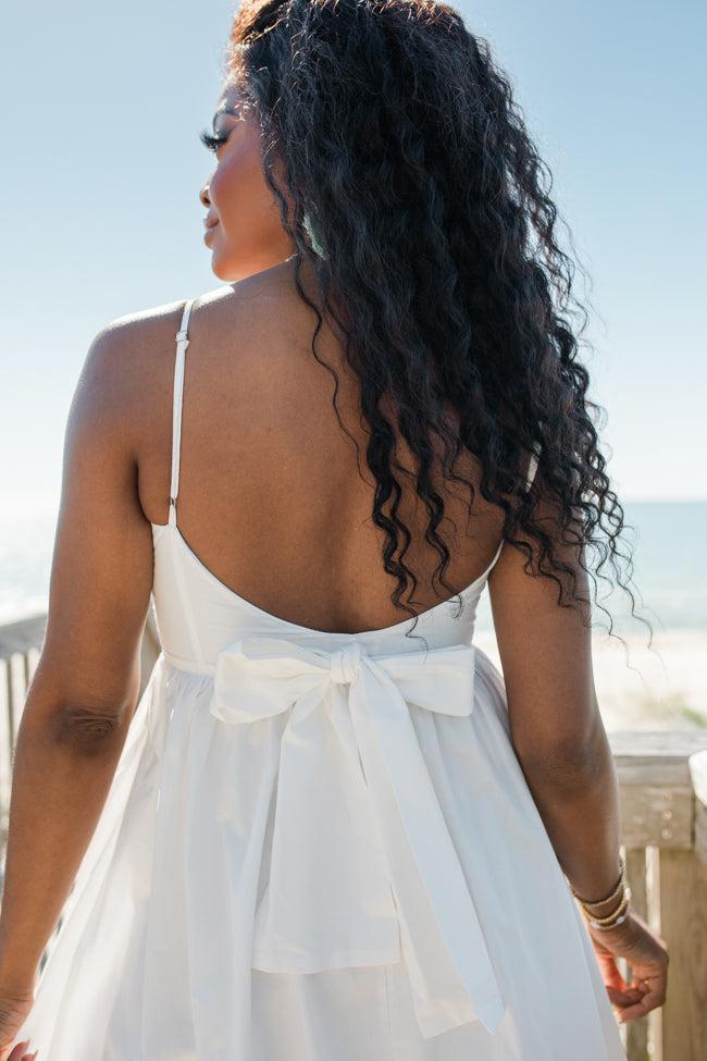 Gentle On My Mind White Rouched Top Dress SALE Product Image