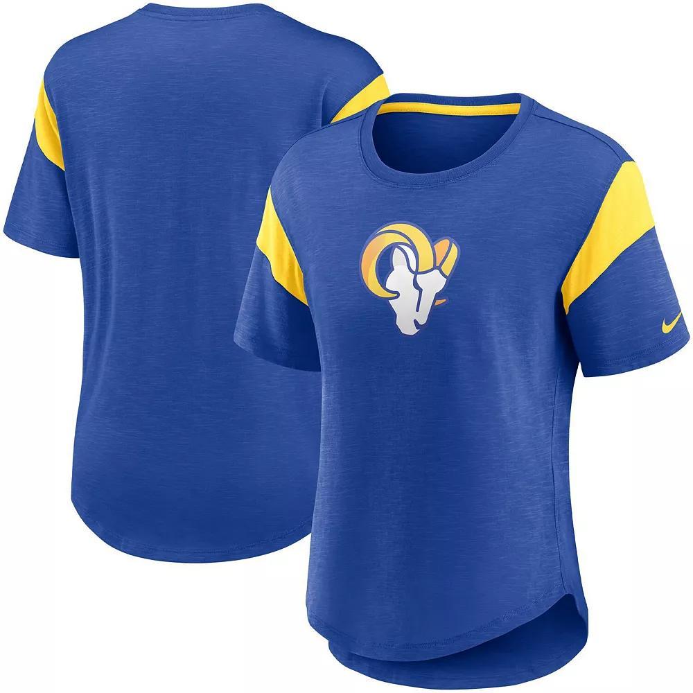 Womens Nike Heather Royal Los Angeles Rams Primary Logo Fashion Top Product Image