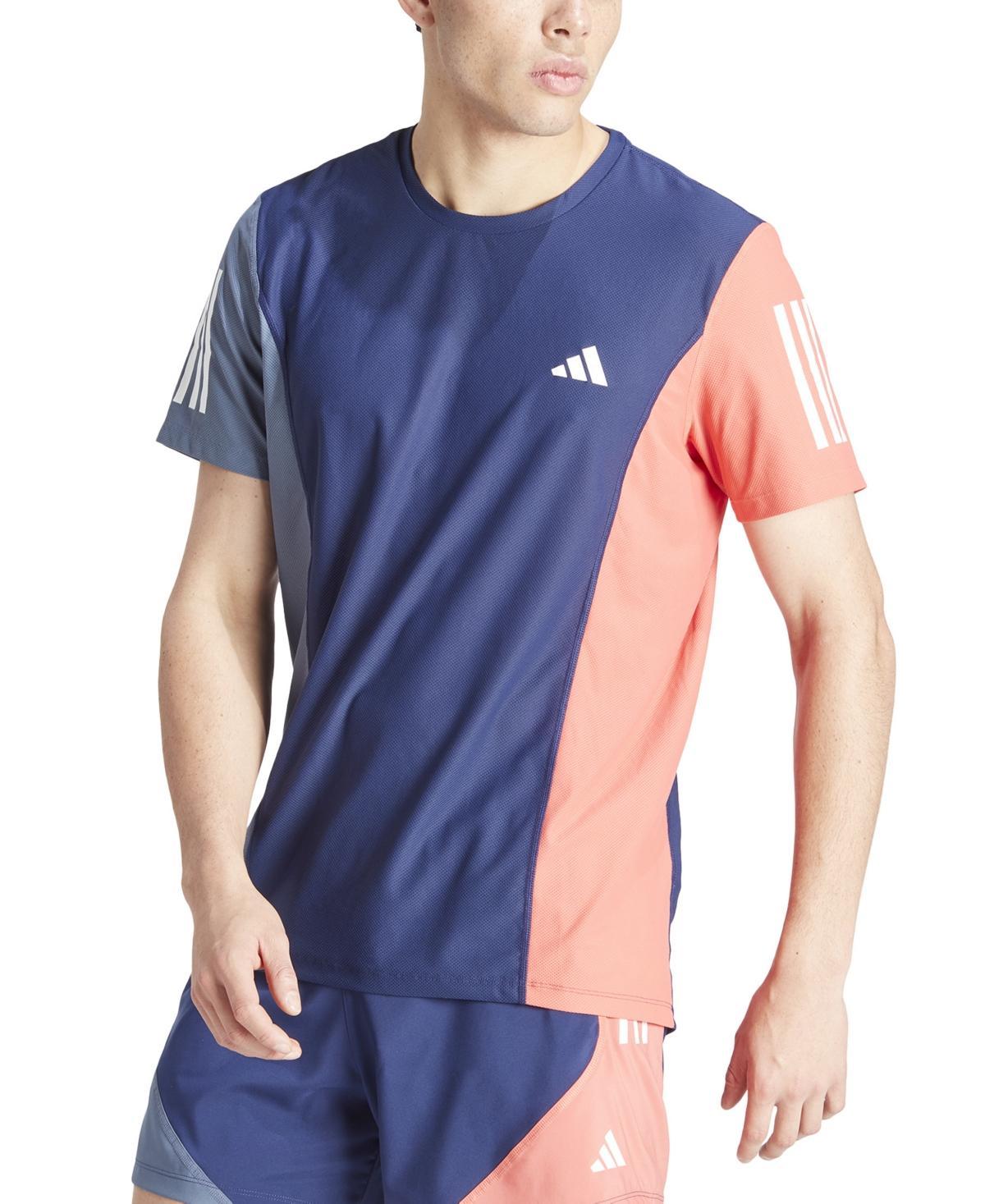 Men's adidas Own The Run Short Sleeve Tee, Size: Medium, Dark Blue Product Image