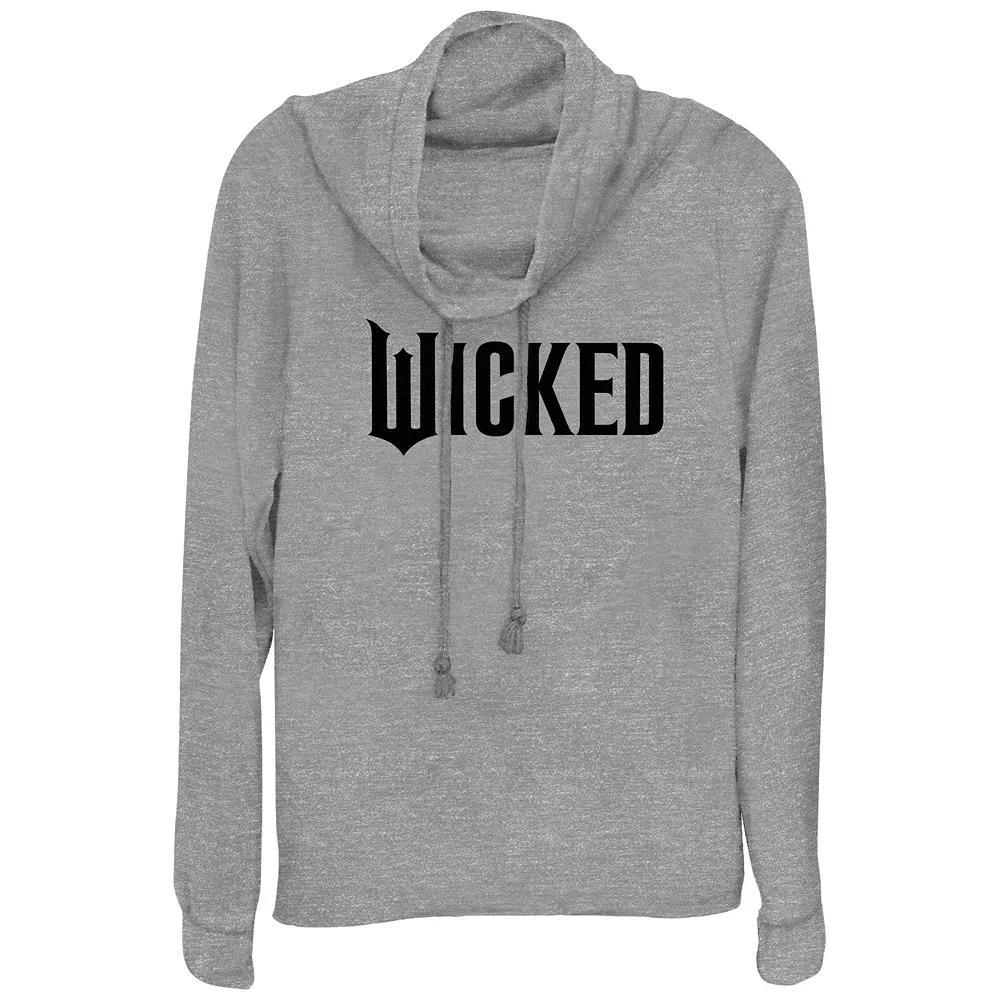 Women's Wicked Logo Cowlneck Graphic Lightweight Long Sleeve, Size: Large, Gray Grey Product Image