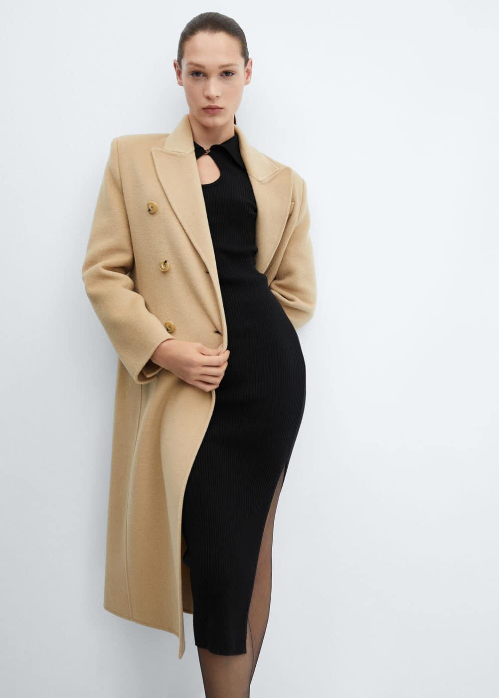 Mango Womens Opening Detail Ribbed Knit Dress Product Image